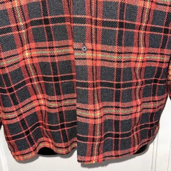 Vintage 60s/70s Misto Lana red, black & tan plaid thick shirt or jacket - Picture 3 of 7